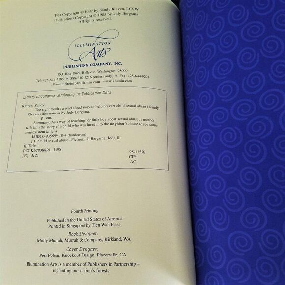 The RIGHT Touch by Sandy Kleven Prevent Child Sexual Abuse Hardcover 1997 - Picture 5 of 10